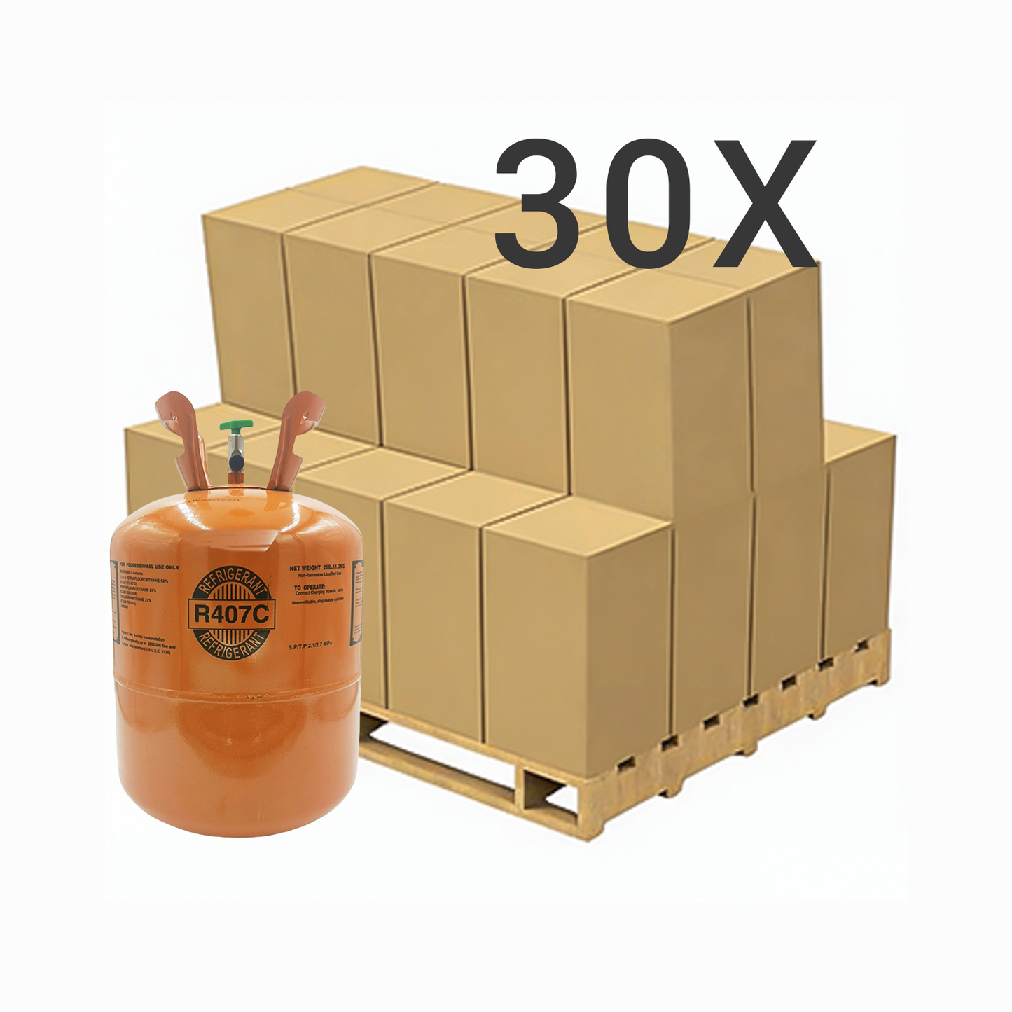 25LB R407C (R-407C) Refrigerant Gas | 40 Cylinders