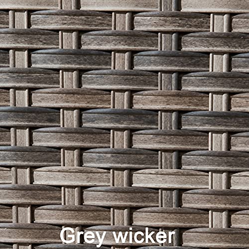 XIZZI Patio Furniture Sets Outdoor Sectional Sofa 12 Pieces No Assembly Required Big Size All Weather Wicker Aluminum Conversation Set with 4 Pillows and 2 Furniture Covers,Grey Wicker Navy Blue