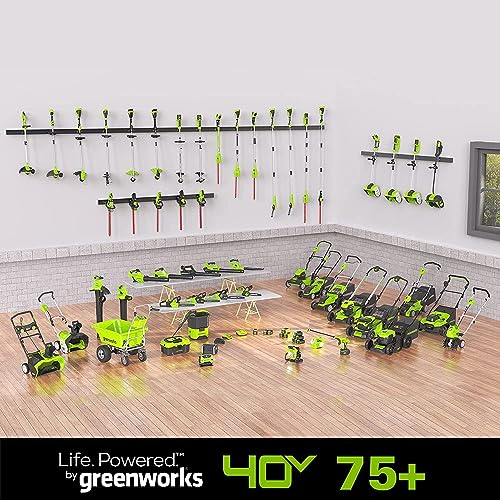 Greenworks 40V 21" Cordless Self-Propelled Lawn Mower,(500 CFM/120 MPH) Axial Leaf Blower,13" String Trimmer,Combo Kit w/ (1) 5Ah (1)2AH Battery, (2) 2A Chargers