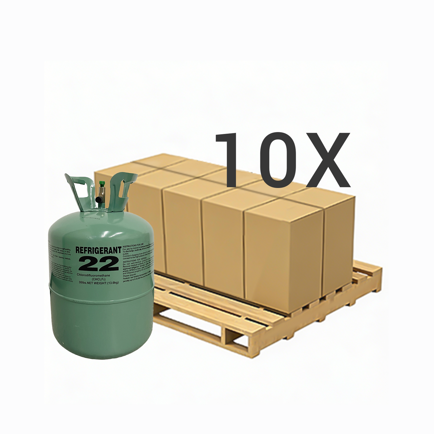 30LB R22 (R-22) Refrigerant Gas | 10 Cylinders