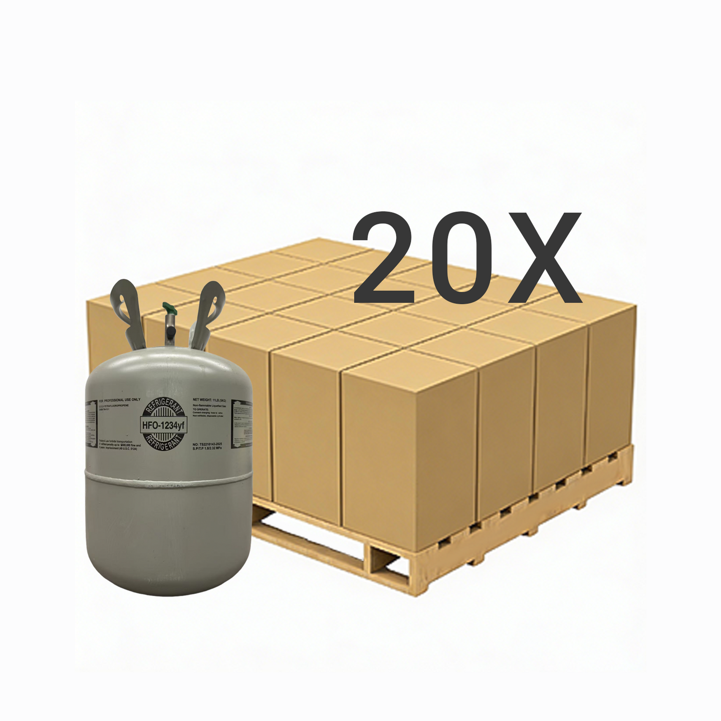 11 LB R1234yf (R-1234yf) Refrigerant Gas | 30 Cylinders