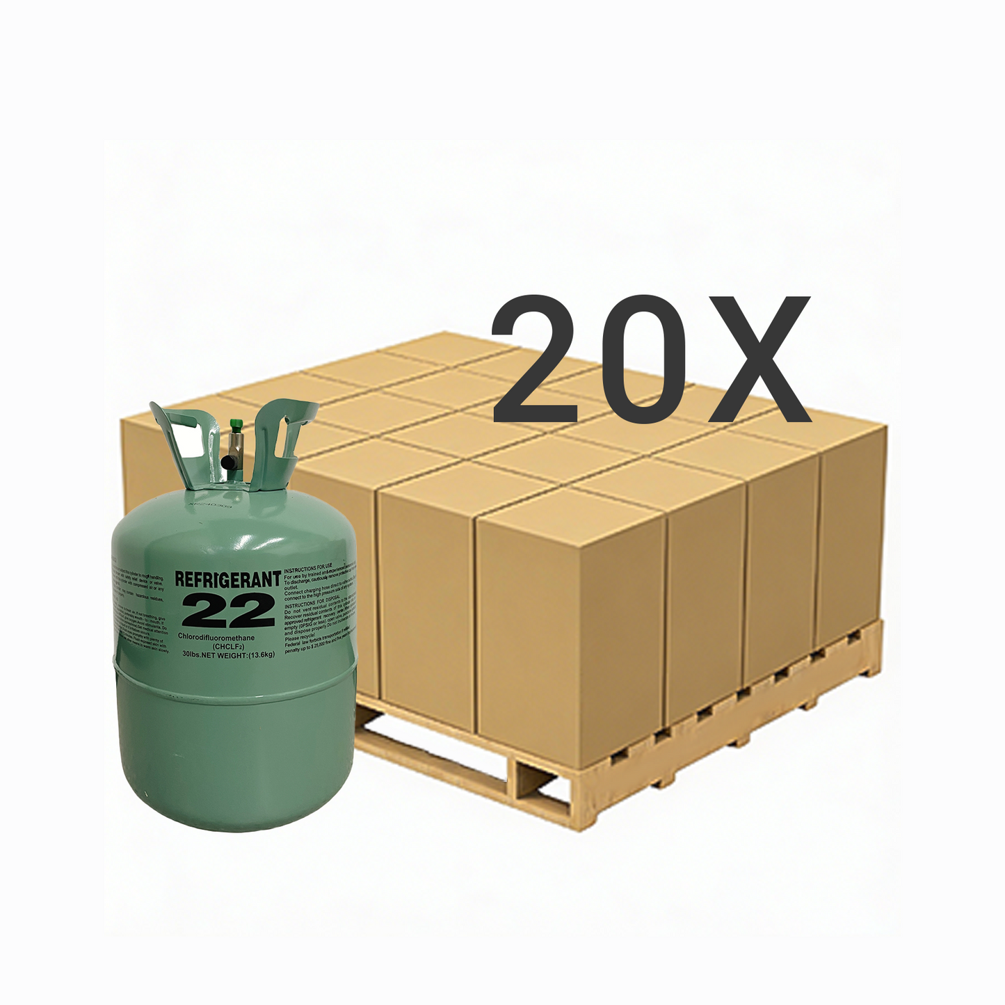 30LB R22 (R-22) Refrigerant Gas | 30 Cylinders