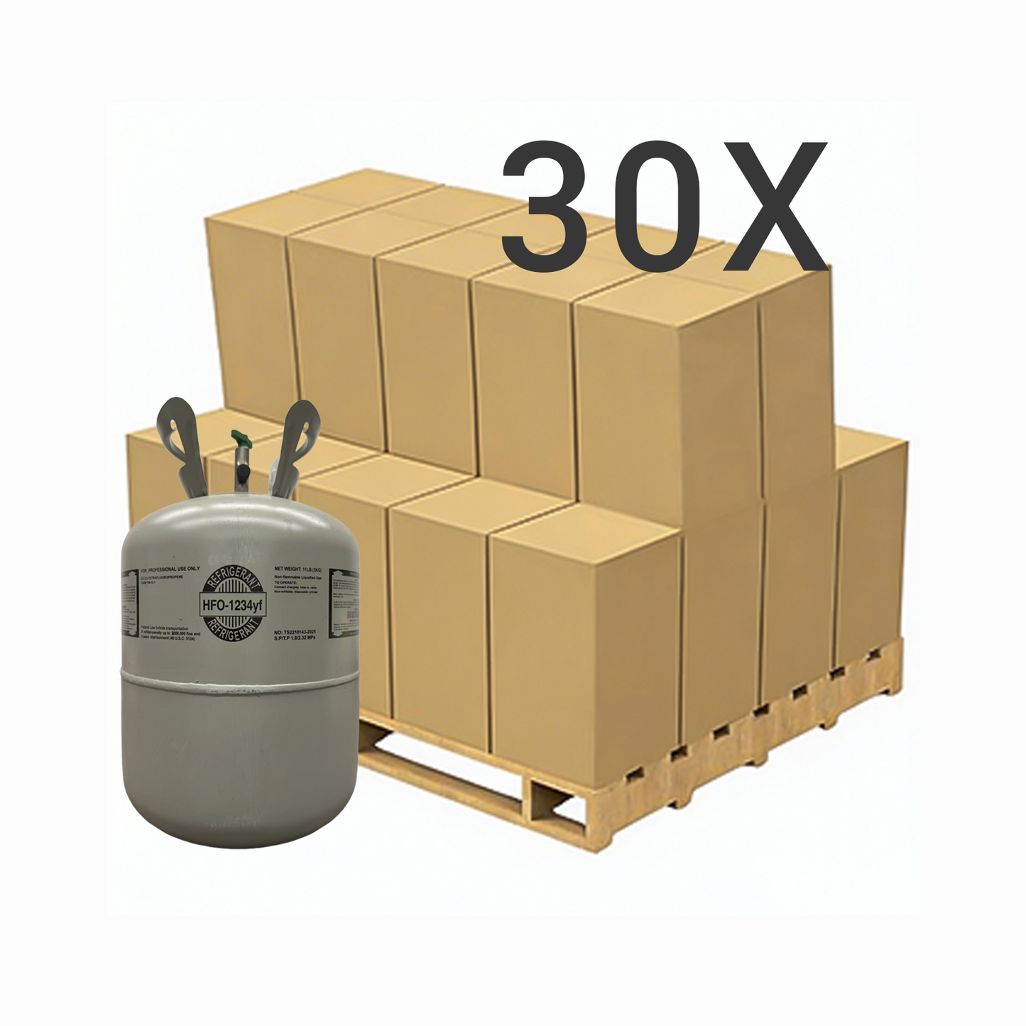 11 LB R1234yf (R-1234yf) Refrigerant Gas | 5 Cylinders