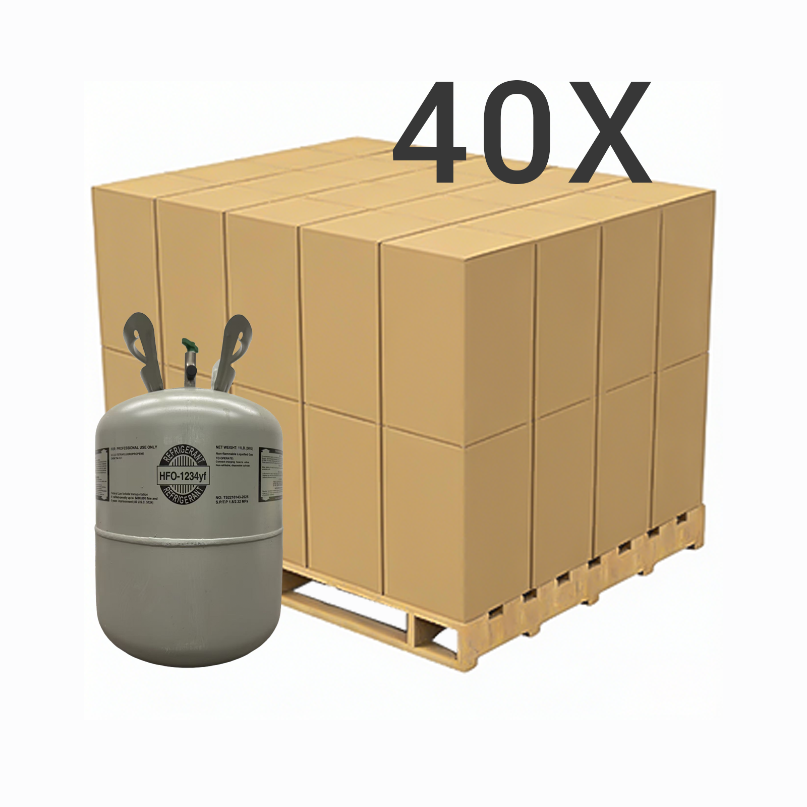 11 LB R1234yf (R-1234yf) Refrigerant Gas | 20 Cylinders