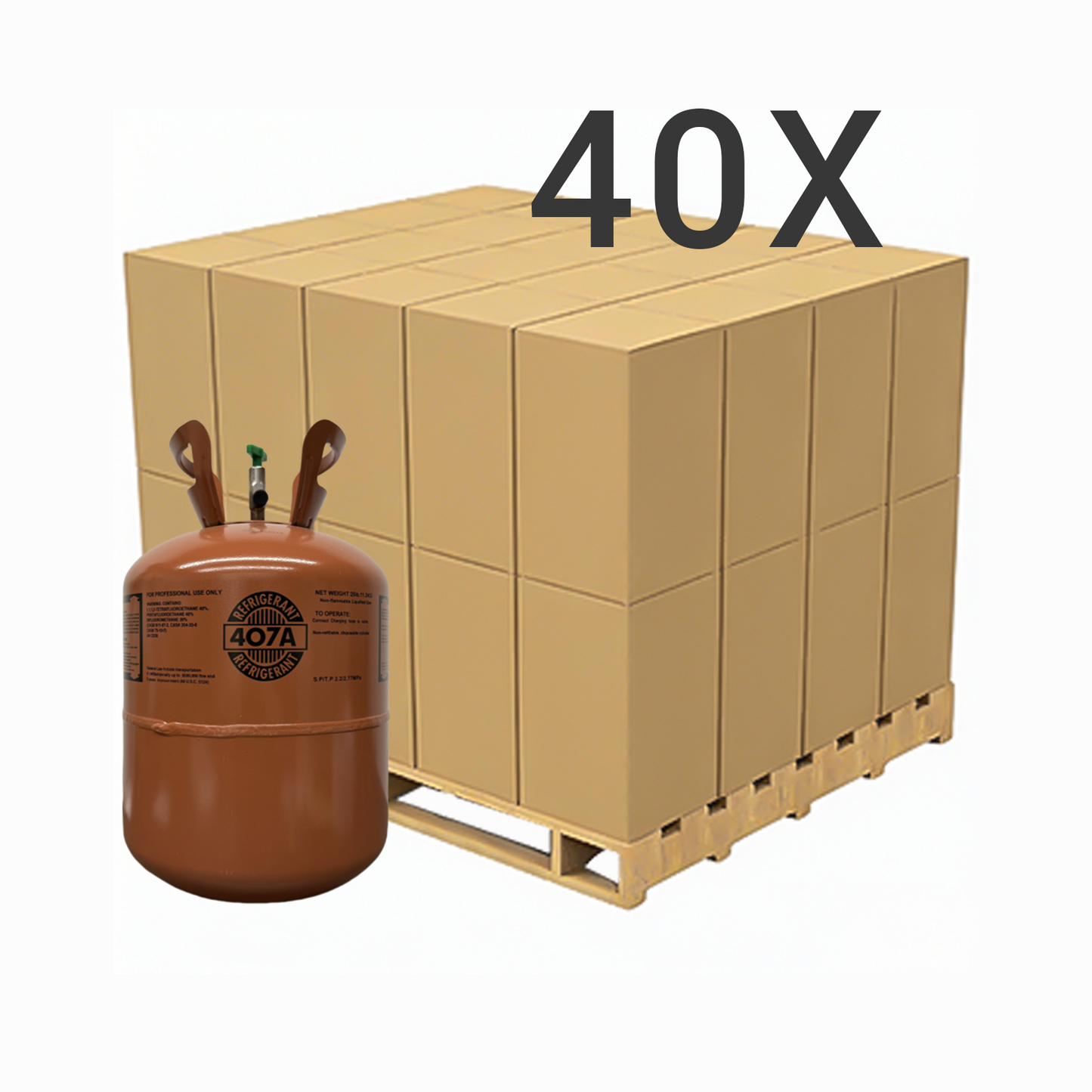 25LB R407A (R-407A) Refrigerant Gas | 10 Cylinders