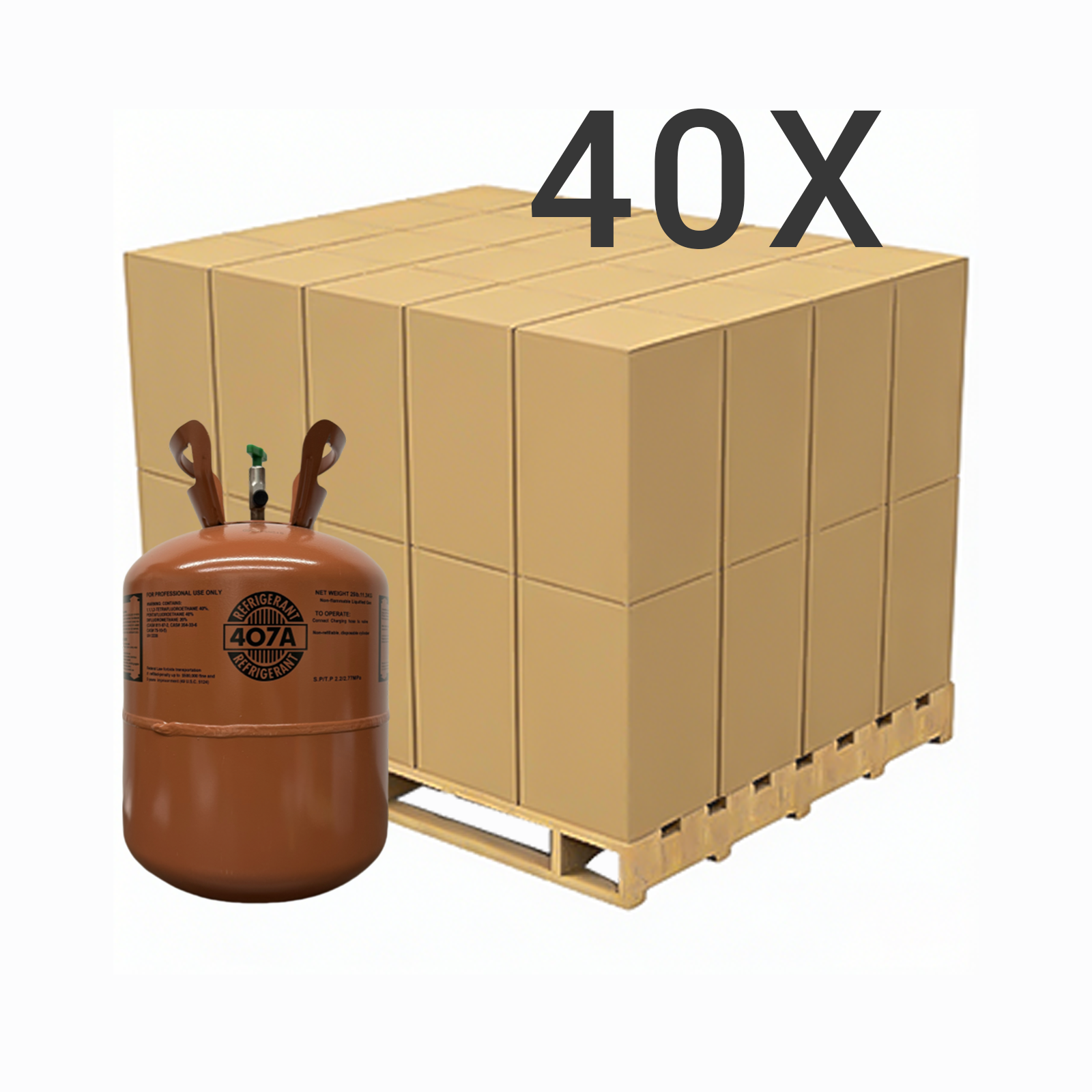 25LB R407A (R-407A) Refrigerant Gas | 10 Cylinders