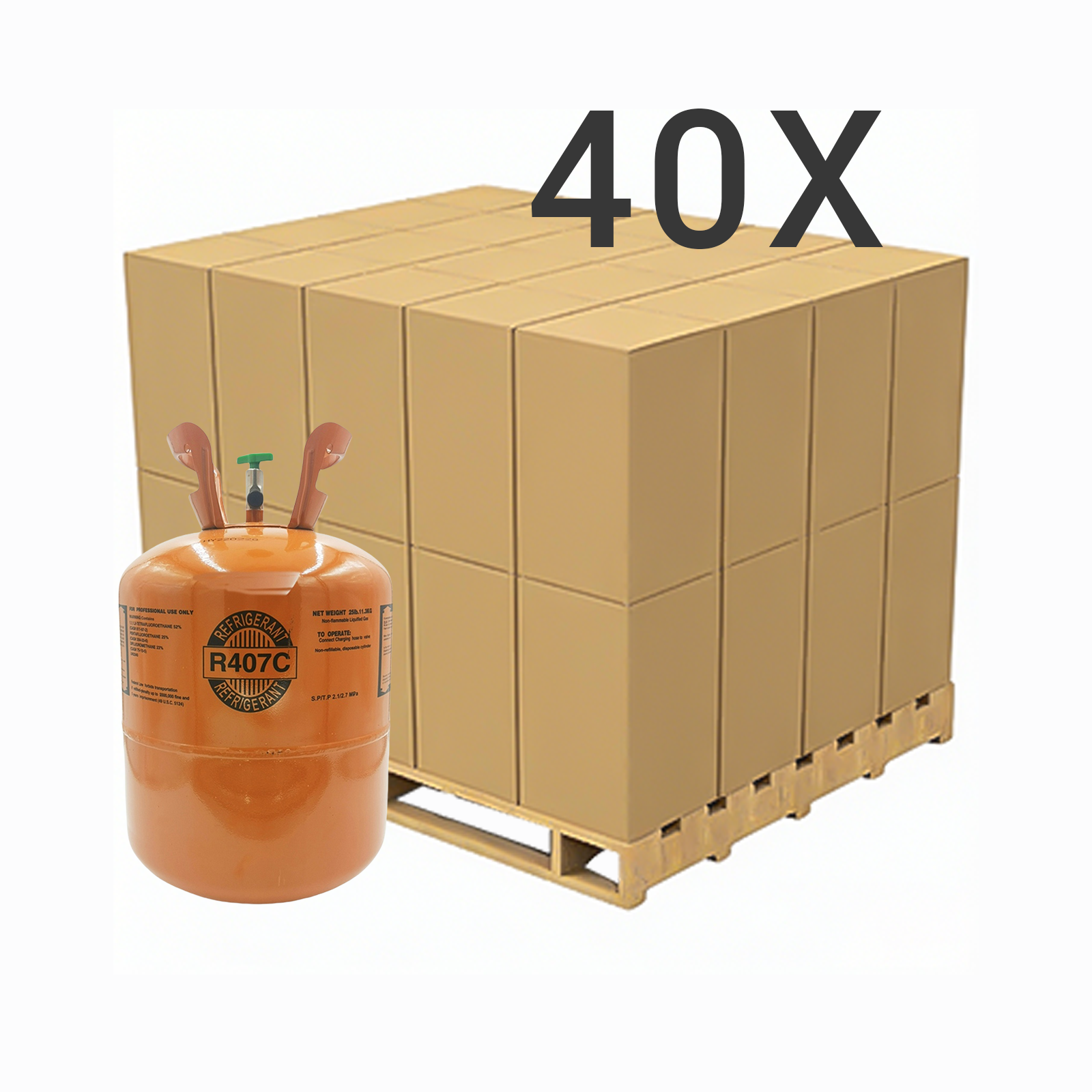25LB R407C (R-407C) Refrigerant Gas | 10  Cylinders