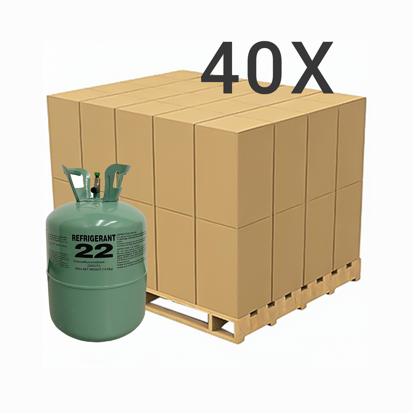 30LB R22 (R-22) Refrigerant Gas | 30 Cylinders