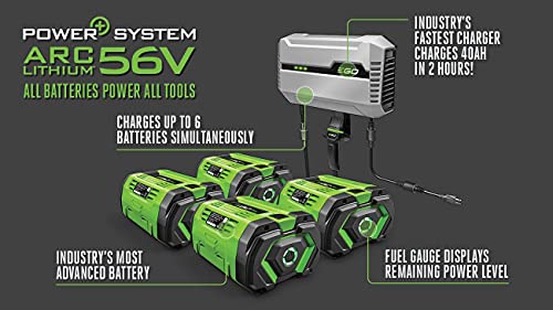 EGO POWER+ZT4204L 42-Inch 56-Volt Lithium-ion Cordless Z6 Zero Turn Riding Mower with (4) 10.0Ah Batteries and Charger Included