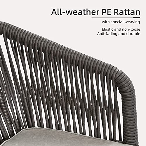 PURPLE LEAF 7 Pieces Patio Dining Set All-Weather Outdoor Metal Furniture Set with Cushions Wicker Patio Dining Table and Chairs