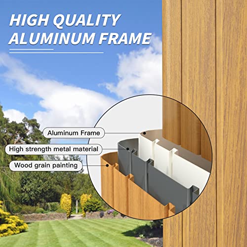 Domi 12'x20' Hardtop Gazebo Canopy Metal,Outdoor Aluminum Gazebo with Galvanized Steel Gable Roof Permanent Modern Gazebo for Patio Deck Backyard (Wood-Looking)