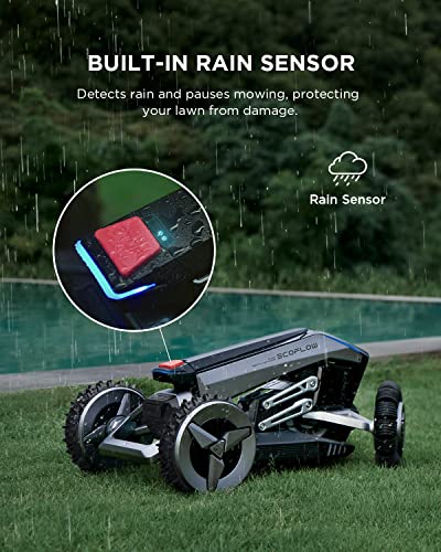 EF ECOFLOW Blade Robotic Lawn Mower, Wire-Free Boundaries, Auto-Route Planning with GPS, RTK Smart Obstacle Avoidance, Water-Resistant Anti-Theft Auto Lock Robot Mower for Yards up to 0.7 Acres
