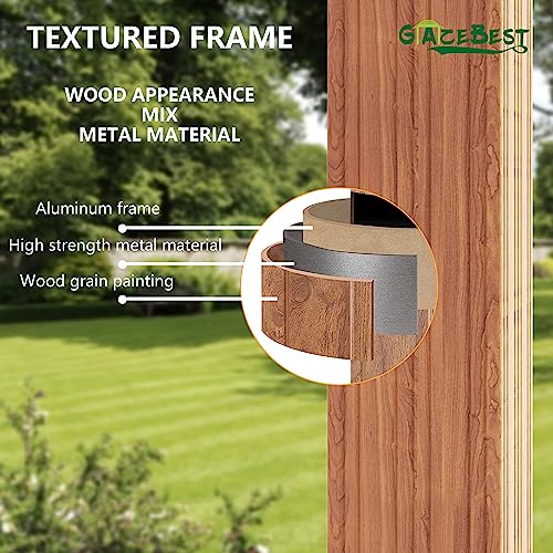 GAZEBEST 14'x20' Hardtop Gazebo Outdoor Aluminum Patio Gazebo Double Roof Galvanized Steel Gazebo Canopy with Netting and Curtains,for Garden Patio,Patio Backyard,Deck and Lawns