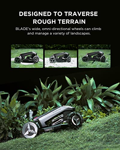 EF ECOFLOW Blade Robotic Lawn Mower, Wire-Free Boundaries, Auto-Route Planning with GPS, RTK Smart Obstacle Avoidance, Water-Resistant Anti-Theft Auto Lock Robot Mower for Yards up to 0.7 Acres