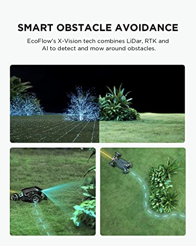 EF ECOFLOW Blade Robotic Lawn Mower, Wire-Free Boundaries, Auto-Route Planning with GPS, RTK Smart Obstacle Avoidance, Water-Resistant Anti-Theft Auto Lock Robot Mower for Yards up to 0.7 Acres