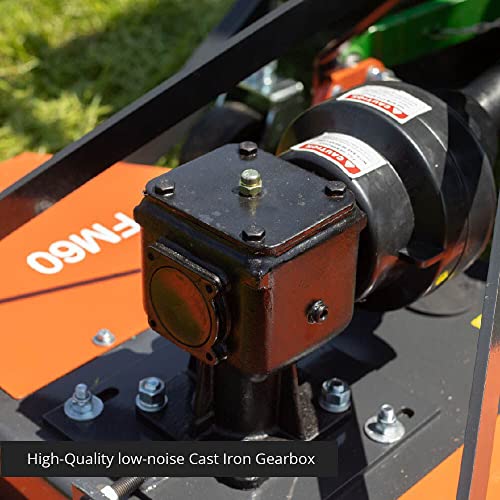 Titan Attachments 3 Point PTO Finish Mower, 60" Cutting Width, Category 1 Hitch, Rear Discharge, Requires 25-40 HP Tractor, Low-Noise Cast Iron Gearbox