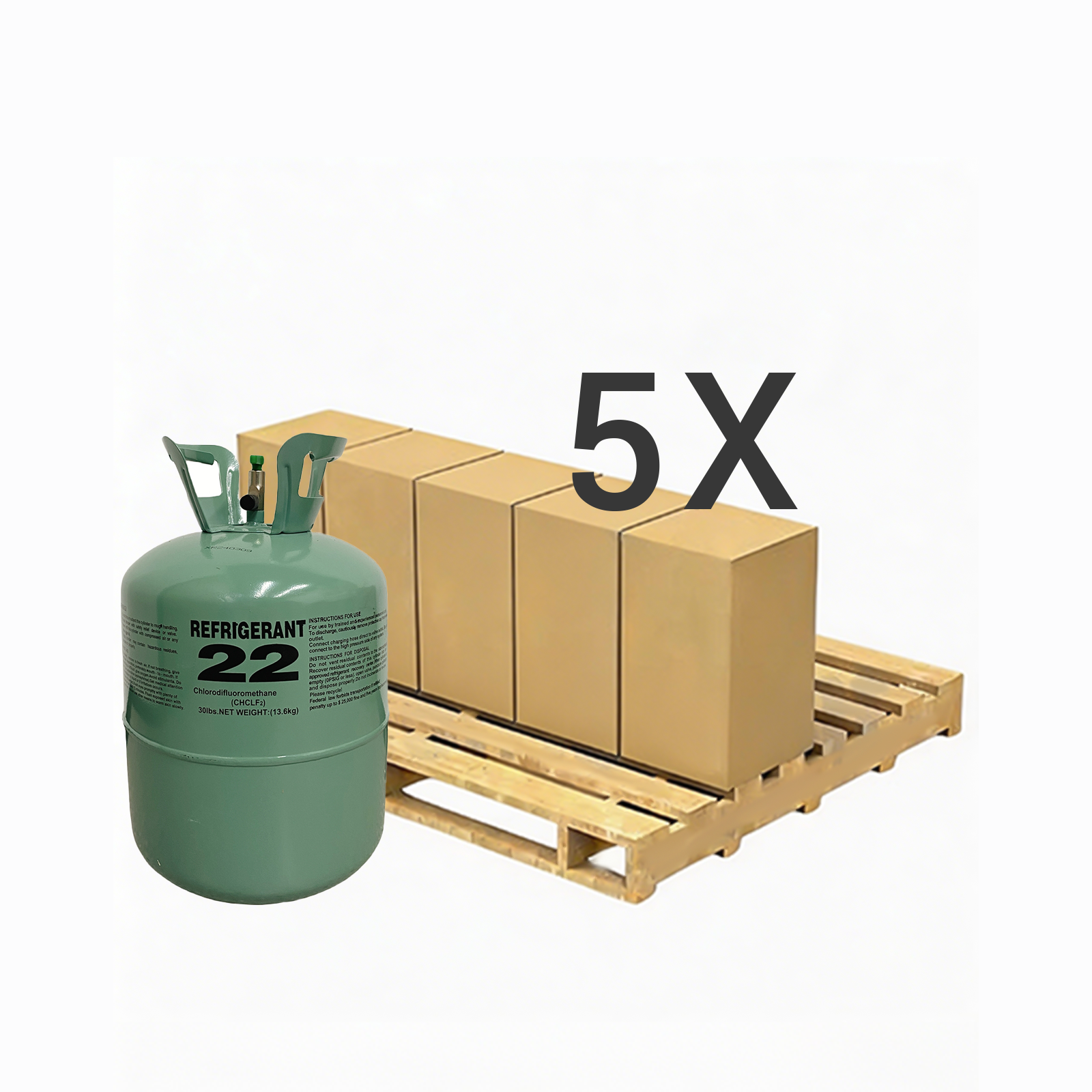 30LB R22 (R-22) Refrigerant Gas | 30 Cylinders