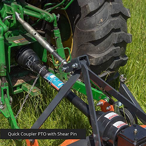 Titan Attachments 3 Point PTO Finish Mower, 60" Cutting Width, Category 1 Hitch, Rear Discharge, Requires 25-40 HP Tractor, Low-Noise Cast Iron Gearbox