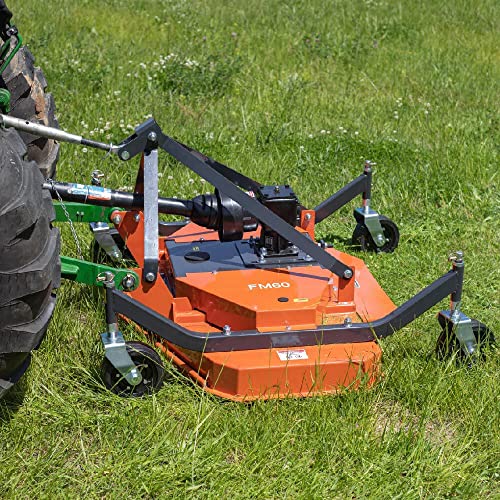 Titan Attachments 3 Point PTO Finish Mower, 60" Cutting Width, Category 1 Hitch, Rear Discharge, Requires 25-40 HP Tractor, Low-Noise Cast Iron Gearbox